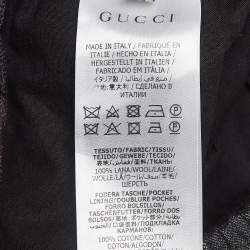 Pre Owned Gucci Grey Plaid Cotton Trousers XS
