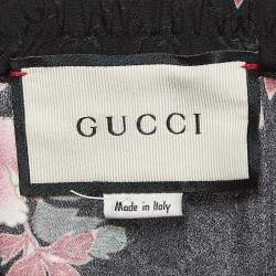 Gucci Black Floral Print Silk Shorts XS