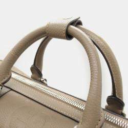 Gucci Gray Greige Leather Jumbo GG Boston Bag