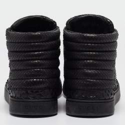 Gucci Black Python High Top Sneakers Size 42.5