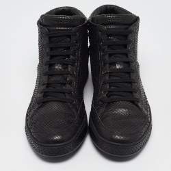 Gucci Black Python High Top Sneakers Size 42.5