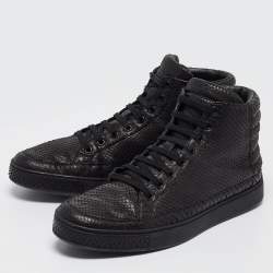 Gucci Black Python High Top Sneakers Size 42.5