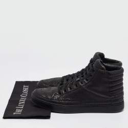 Gucci Black Python High Top Sneakers Size 42.5