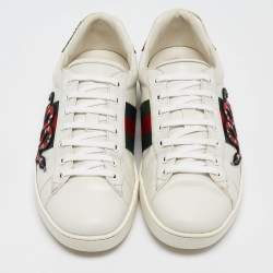 Gucci White Leather Web Ace Sneakers Size 42.5