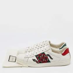 Gucci White Leather Web Ace Sneakers Size 42.5