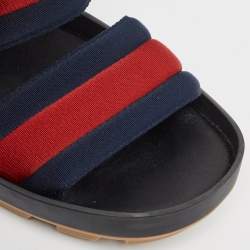 Gucci Tricolor Leather and Canvas Rimini Slingback Sandals Size 43