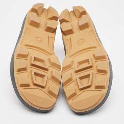 Gucci Tricolor Leather and Canvas Rimini Slingback Sandals Size 43