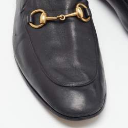 Pre Owned Gucci Black Leather Jordaan Loafers Size 44