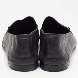 Pre Owned Gucci Black Leather Jordaan Loafers Size 44