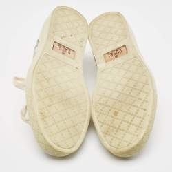 Gucci White Floral Print Canvas Low Top Sneakers Size 41.5