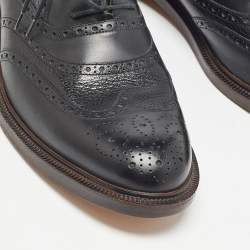 Gucci Black Leather Brogue Oxfords Size 45.5