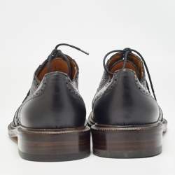 Gucci Black Leather Brogue Oxfords Size 45.5