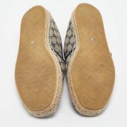 Gucci Beige/Navy Blue GG Canvas Espadrille Flats Size 47