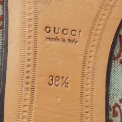 Gucci Two Tone GG Canvas Jordaan Horsebit Slip On Loafers Size 38.5