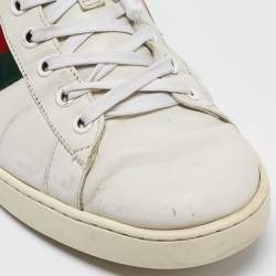 Gucci White Leather Web Ace Sneakers Size 46