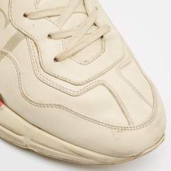 Gucci Cream Leather Vintage Logo Rhyton Sneakers Size 44.5