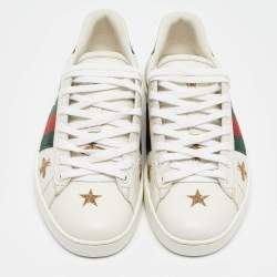 Gucci White Leather Web Ace Lace Up  Sneakers Size 39