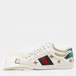 Gucci White Leather Web Ace Lace Up  Sneakers Size 39