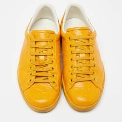 Gucci Yellow Jumbo GG Embossed Leather Ace Sneakers Size 41.5