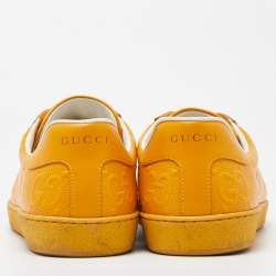 Gucci Yellow Jumbo GG Embossed Leather Ace Sneakers Size 41.5