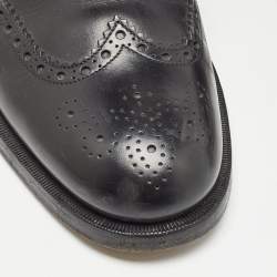 Pre Owned Gucci Black Leather Brogue Oxfords Size 41