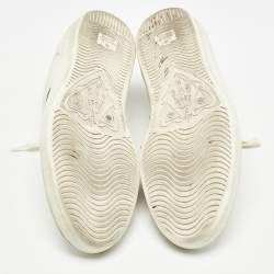 Gucci White Leather and Crocodile Web Ace Sneakers Size 43.5