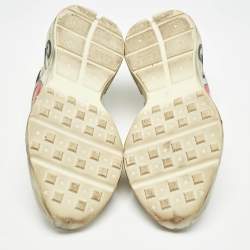 Pre Owned Gucci Cream Leather Rhyton Lace Up Sneakers Size 44