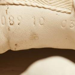 Pre Owned Gucci Cream Leather Rhyton Lace Up Sneakers Size 44