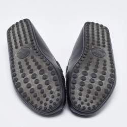 مملوكة مسبقًا Gucci Black Guccissima Leather Penny Slip On Loafers Size 42