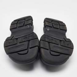 Pre Owned Gucci Black Leather Chunky Slide Sandals Size 45