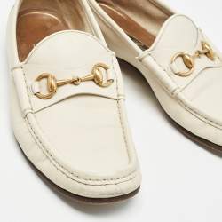 Gucci Cream Leather 1953 Horsebit Loafers Size 41.5