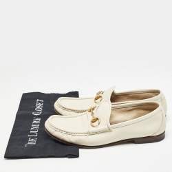 Gucci Cream Leather 1953 Horsebit Loafers Size 41.5