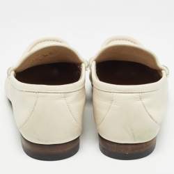 Gucci Cream Leather 1953 Horsebit Loafers Size 41.5