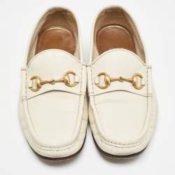Gucci Cream Leather 1953 Horsebit Loafers Size 41.5