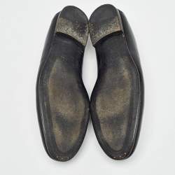 Gucci Black Leather Kingsnake Loafers Size 42.5