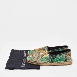 Gucci Multicolor Bengal Tiger Print Supreme Canvas and Leather Pilar Espadrille Loafers Size 40.5