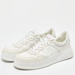 Gucci Off White GG Sumpreme Canvas and Leather Chunky B Sneakers Size 41