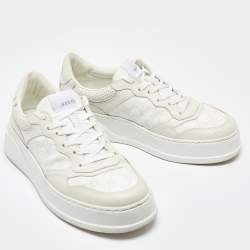 Gucci Off White GG Sumpreme Canvas and Leather Chunky B Sneakers Size 41