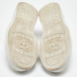 Gucci Off White GG Sumpreme Canvas and Leather Chunky B Sneakers Size 41