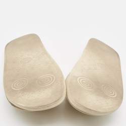 Pre Owned Gucci Off White Rubber Pursuit Logo Embossed Pool Slides Size 45