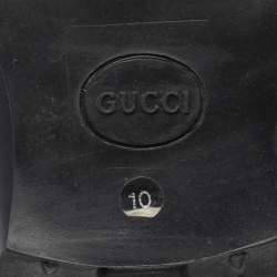 Pre Owned Gucci Black Leather Horsebit Loafers Size 44