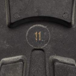 Pre Owned Gucci Black Rubber Marmont And Tiger Embellished Buckle Strap Sandals Size 45