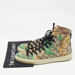 Gucci Multicolor GG Coated Canvas High Top Sneakers Size 44