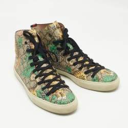 Gucci Multicolor GG Coated Canvas High Top Sneakers Size 44