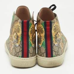 Gucci Multicolor GG Coated Canvas High Top Sneakers Size 44