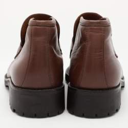 Gucci Brown Leather Horsebit Loafer Ankle Boots Size 44