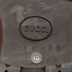 Gucci Brown Leather Horsebit Loafer Ankle Boots Size 44