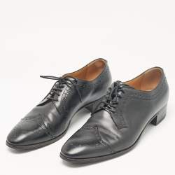 Gucci Black Leather Lace Up Derby Size 44.5