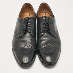 Gucci Black Leather Lace Up Derby Size 44.5