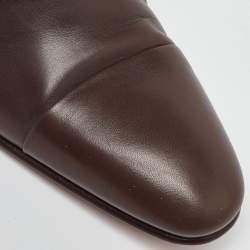 Gucci Brown Leather Lace Up Oxfords Size 41.5